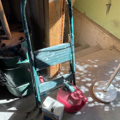 Step Stool, Gas can & weather sealant