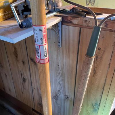Bucket with yard tools