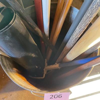 Trash can of yard tools!