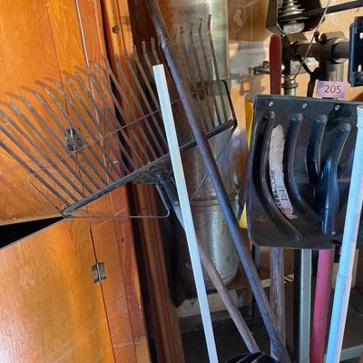 Trash can of yard tools!