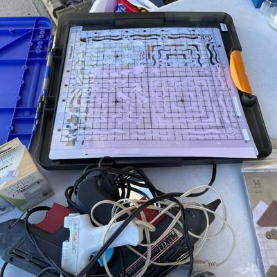 Tub of crafting supplies