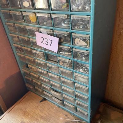 Hardware bin drawers full