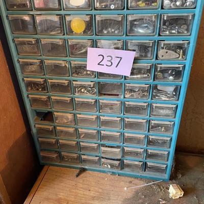 Hardware bin drawers full