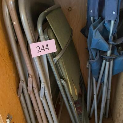 Vintage metal folding chairs