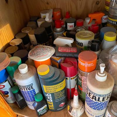 Large lot of household chemicals