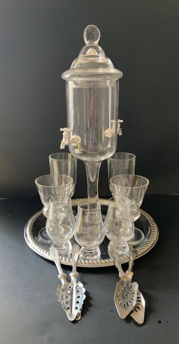 LOT29 Absinthe Decanter w/Absinthe Slotted Spoons & More