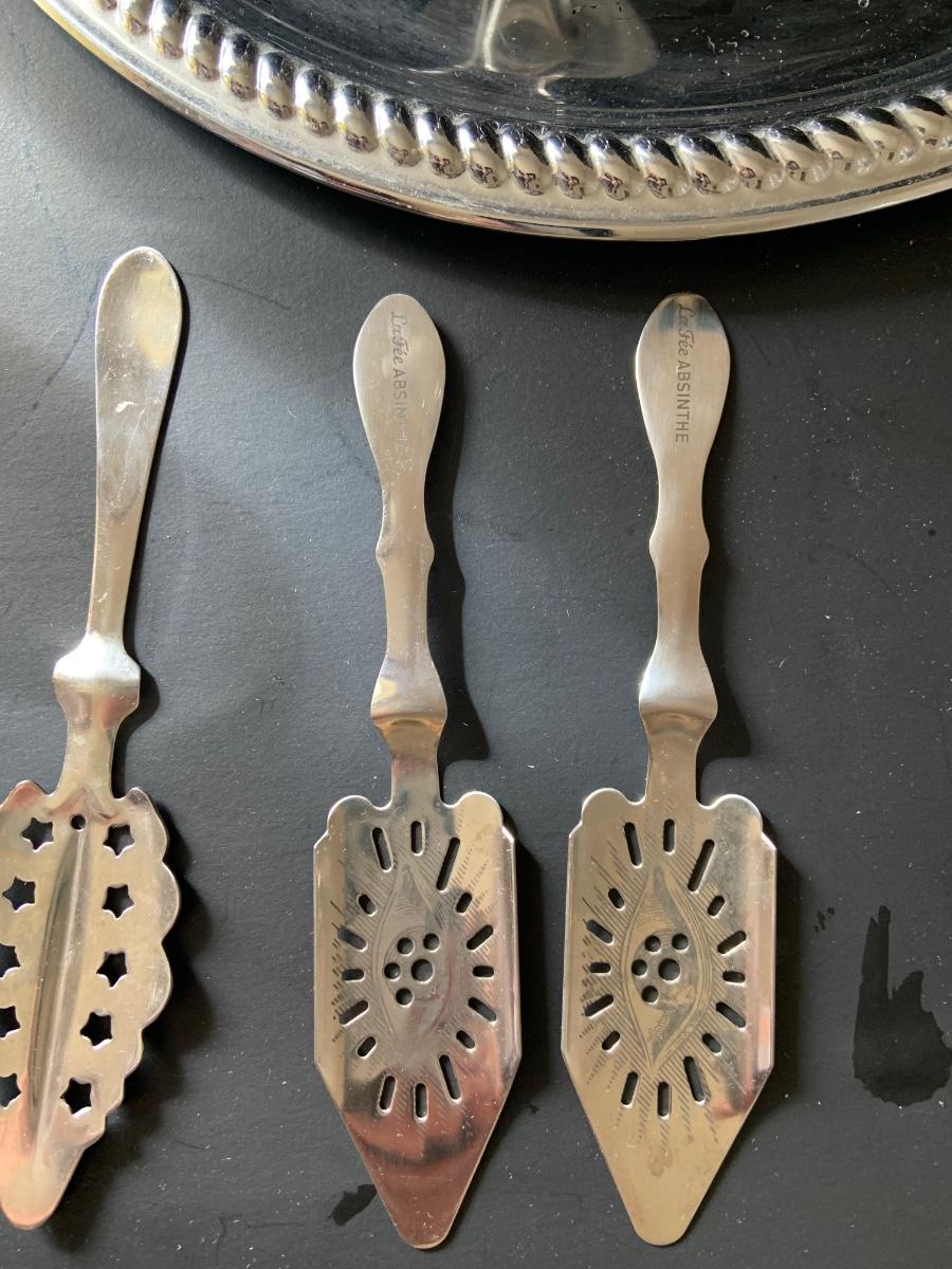 LOT29 Absinthe Decanter w/Absinthe Slotted Spoons & More