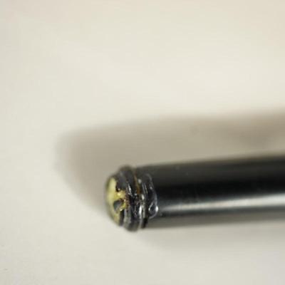 NINE PIECE ART DECO VANITY SET TO BLACK W/SILVER TRIM.