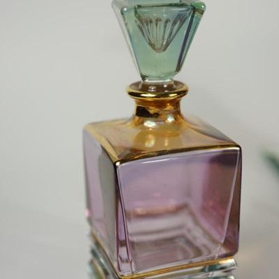 GROUPING OF PERFUME BOTTLES, AURORA BOREALIS, CRANBERRY AND ROUND SWEET PINK