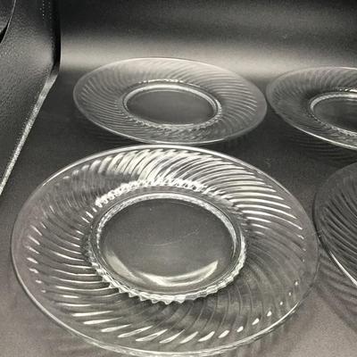 Vintage Clear Glass Swirl Plates