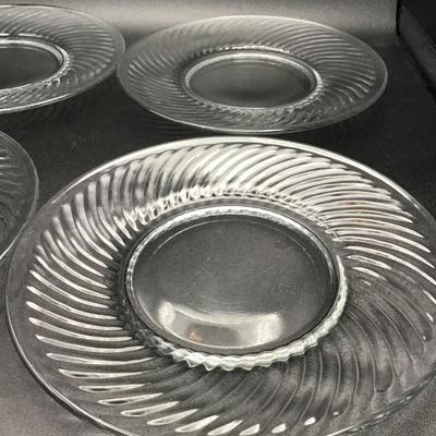 Vintage Clear Glass Swirl Plates