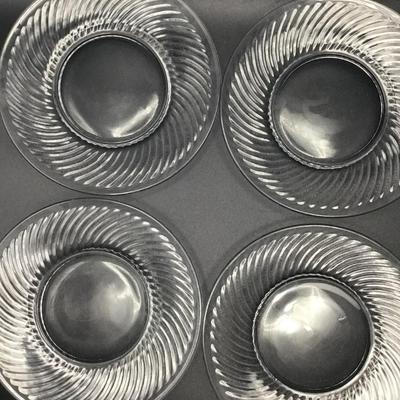 Vintage Clear Glass Swirl Plates