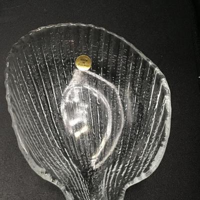 4 Vintage Polish Shell Clear Textured Glass Candy/Nut/Trinket Dishes