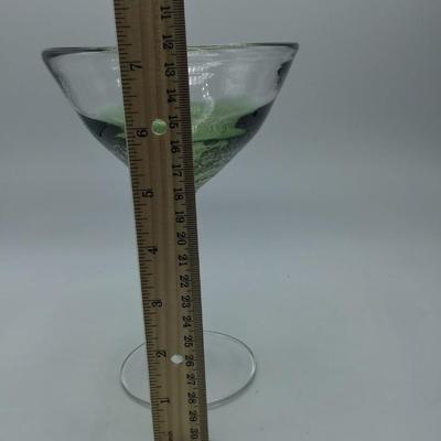 Green with Gold Flecks Martini Glass