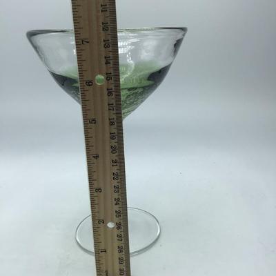 Green with Gold Flecks Martini Glass