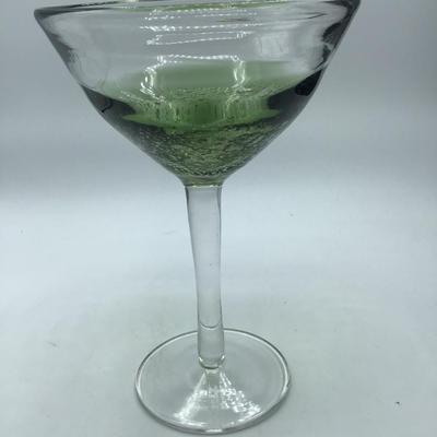 Green with Gold Flecks Martini Glass