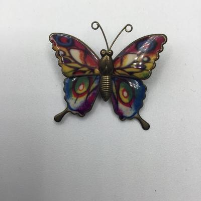 1970's Enamel Butterfly Pin