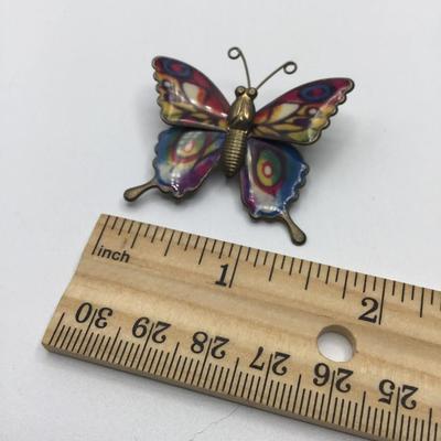 1970's Enamel Butterfly Pin