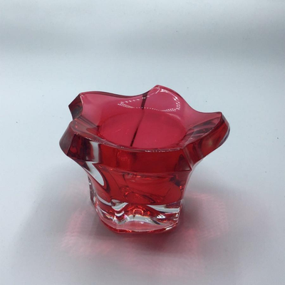 MIKASA PACIFIC WAVE RED VOTIVE TEA LIGHT HOLDER CZECH REPUBLIC