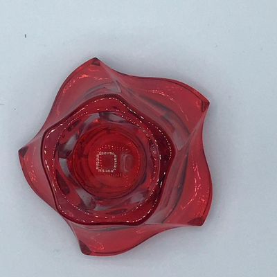 MIKASA PACIFIC WAVE RED VOTIVE TEA LIGHT HOLDER CZECH REPUBLIC