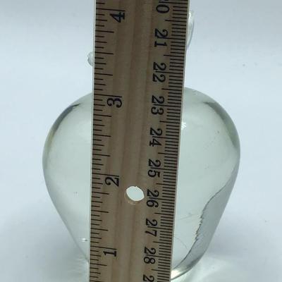 Clear Glass Apple Paperweight