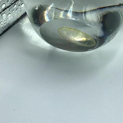 Clear Glass Apple Paperweight