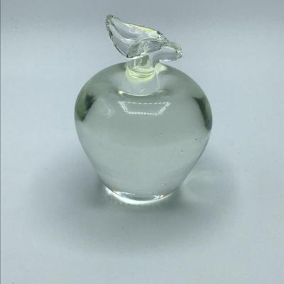 Clear Glass Apple Paperweight