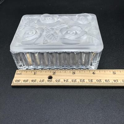 Vintage Crystal Picture Frame and Glass Box
