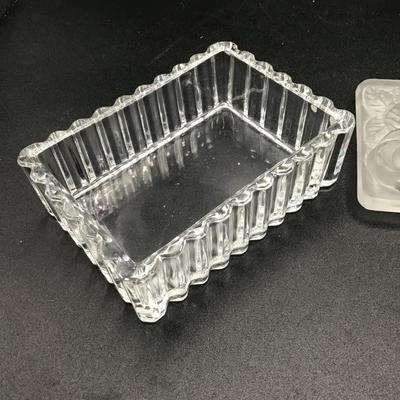 Vintage Crystal Picture Frame and Glass Box