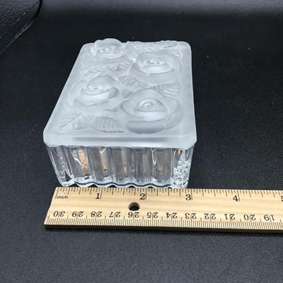 Vintage Crystal Picture Frame and Glass Box