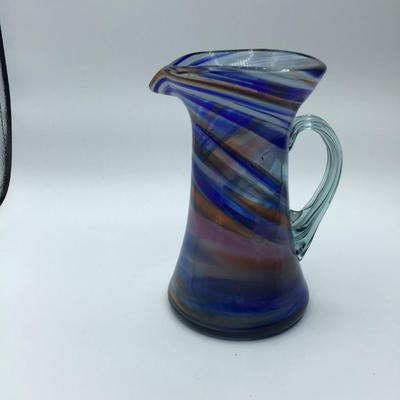 Hand Blown Multi Colored Pitcher