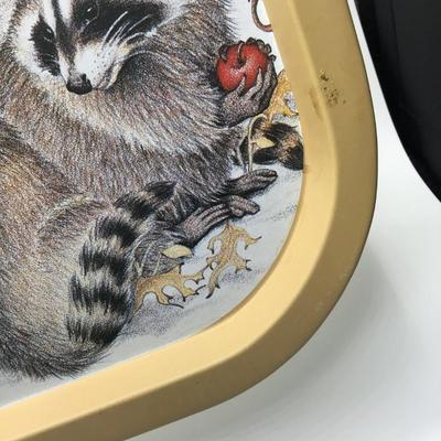 Vintage Tin Serving Tray "Preparing for Winter"