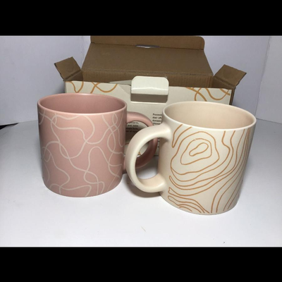 NEW Whitney Kerney Set of 2 Coffee Tea Mugs