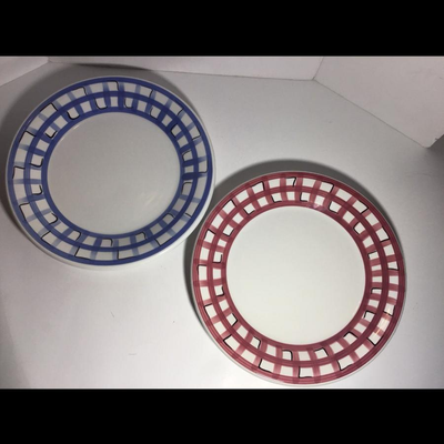 Pier 1 Imports Gingham Lunch Plates