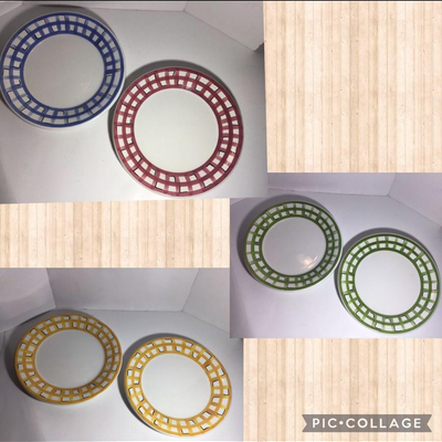 Pier 1 Imports Gingham Lunch Plates