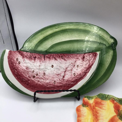 Vintage Cerimiche Watermelon and Carrot Trivet