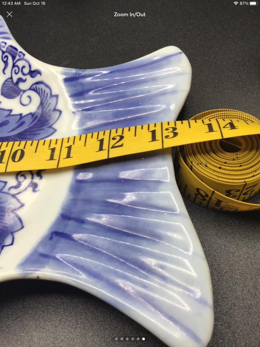 Vintage Fish Shaped Plate Platter Blue And White Delft Style