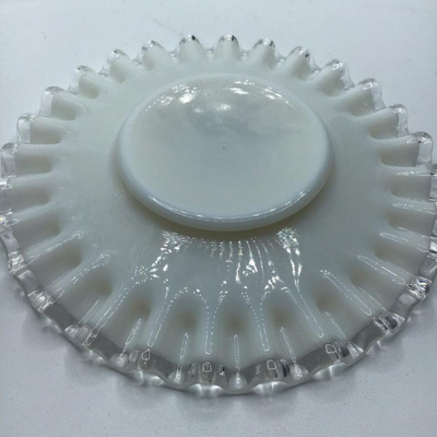 Fenton Silver Crest Ruffled Edge Condiment Mayo Bowl with Under Plate