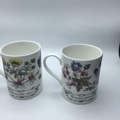 STAFFORDSHIRE Elizabethan Tea Cups Butterfly Floral