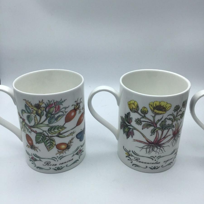 STAFFORDSHIRE Elizabethan Tea Cups Butterfly Floral