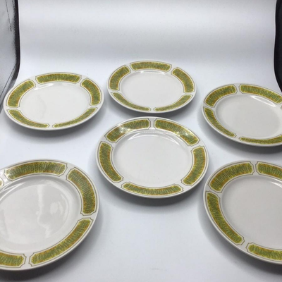 6 Franciscan White Stoneware Hawaii Pattern