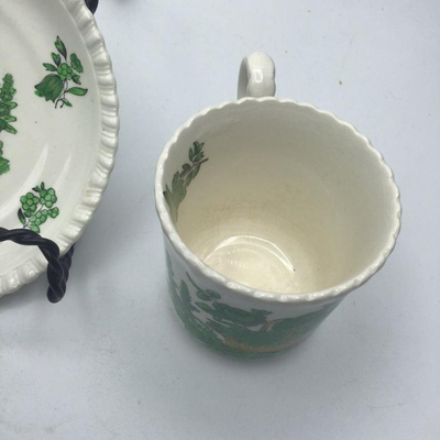 Spode Copeland Green Basket Cup & Saucer Set