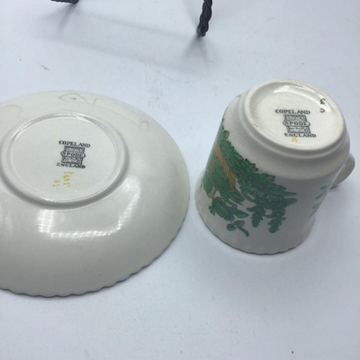 Spode Copeland Green Basket Cup & Saucer Set