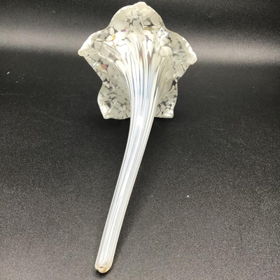 Vintage Hand Blown Art Glass Iridescent Lily