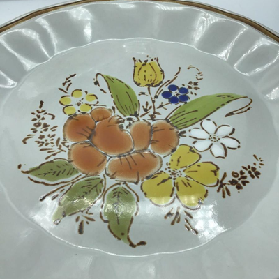 1970's Stoneware Wildflower Dinner Plates