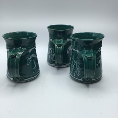Studio Art Pottery Horse Mug signed Katz