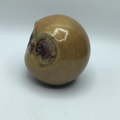 Chubby Ceramic Owl Round Ball Figurine