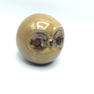 Chubby Ceramic Owl Round Ball Figurine