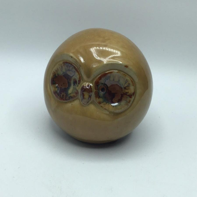 Chubby Ceramic Owl Round Ball Figurine