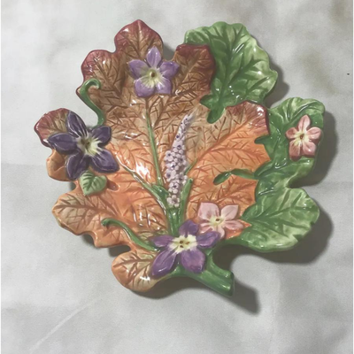 FITZ and FLOYD Floral Leaf Pin Dish